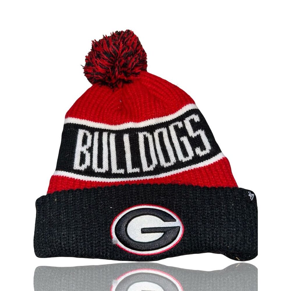 Georgia Bulldogs '47 Black Cuffed Beanie Hat with Pom Unisex Winter: SEC: Dawgs